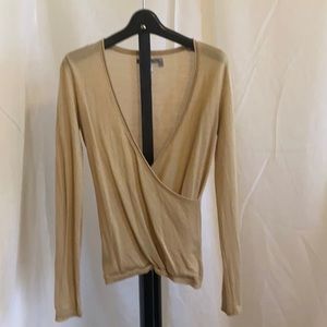 Wrap front lightweight sweater